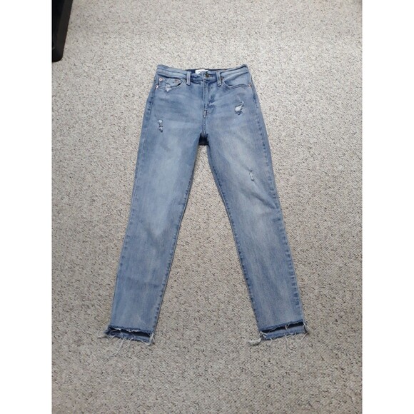 28 Pistola High-Rise Crop 90's Distressed Step Hem Skinny Slim - Picture 1 of 6